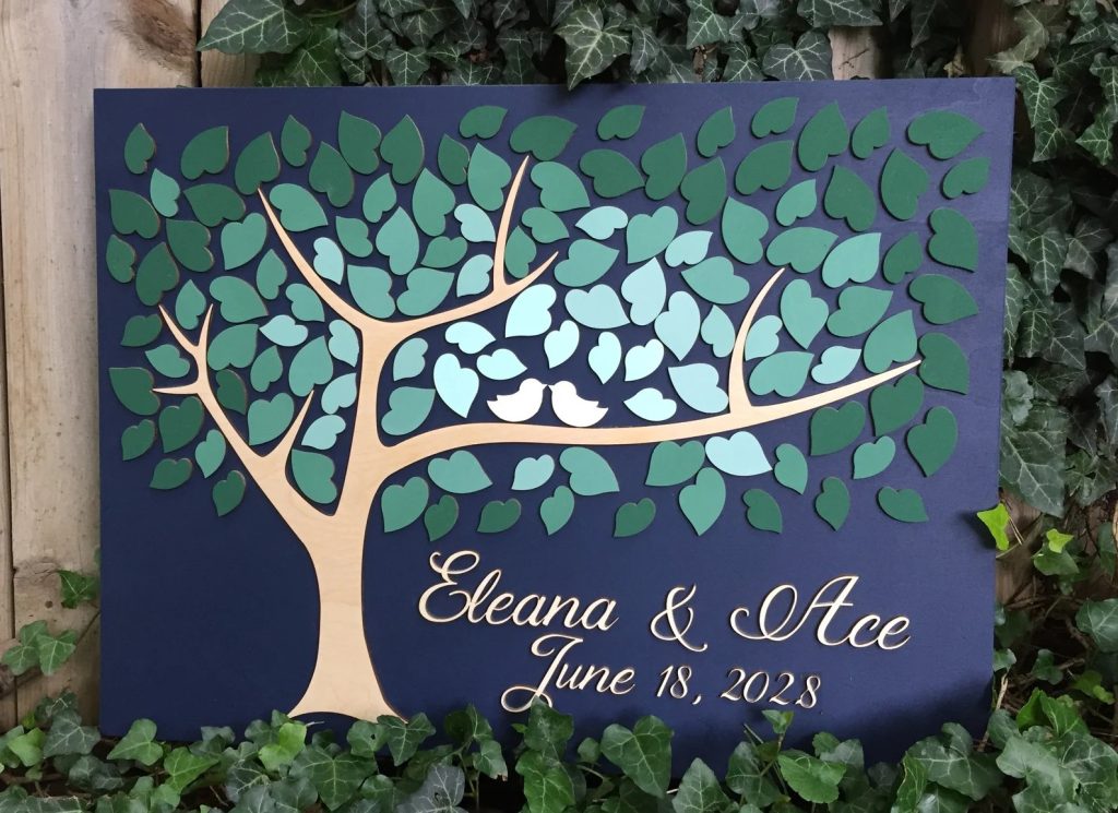 Green Ombre Wedding Guest Book Alternative