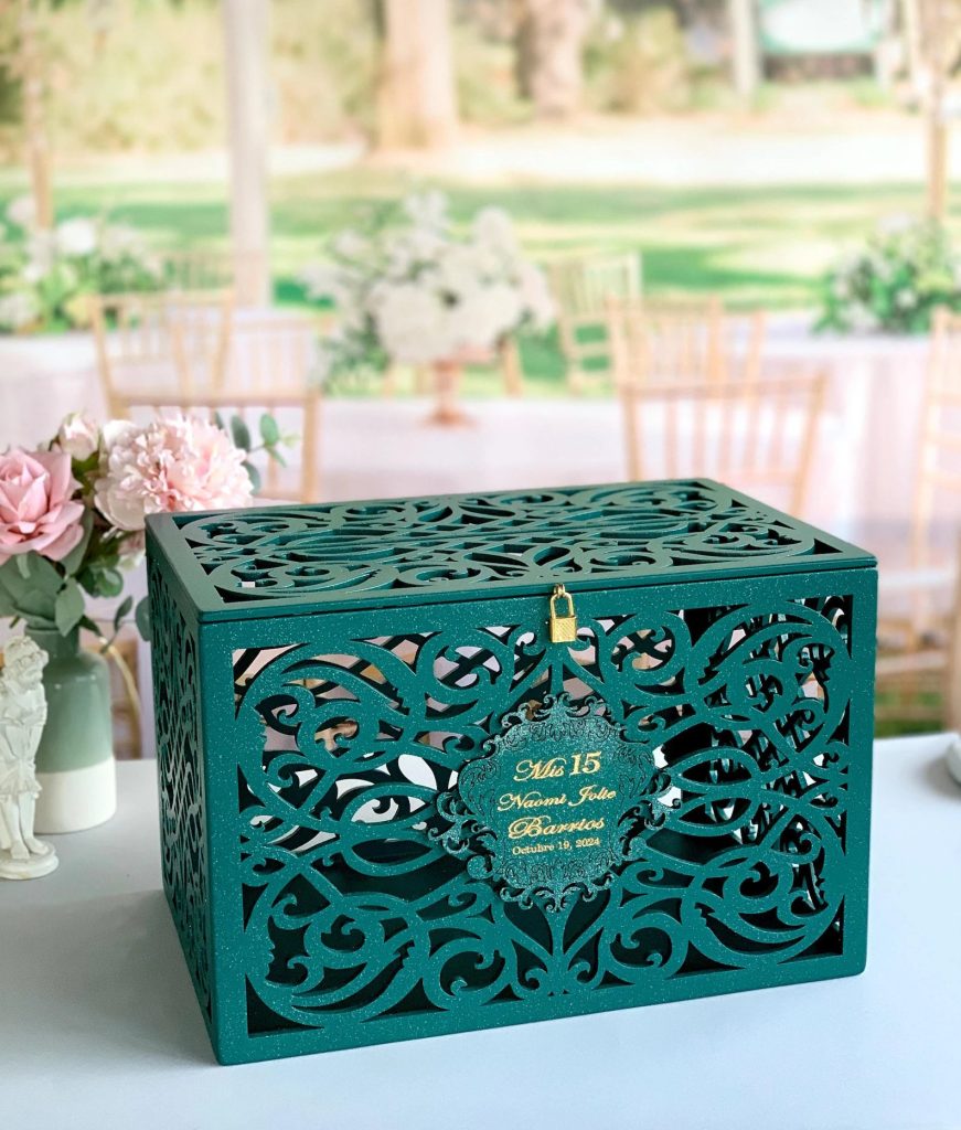Emerald Green Wedding Card Box