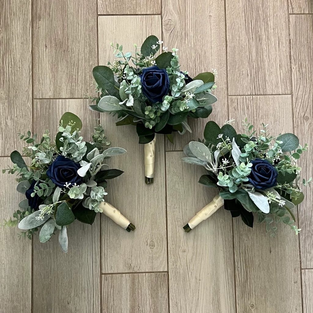 Timeless Navy & Greenery Wedding Bouquet