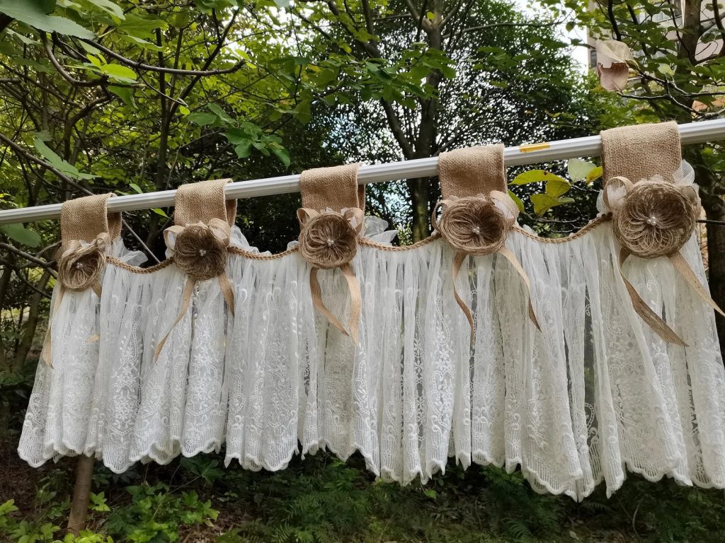Custom Burlap Lace Curtain
