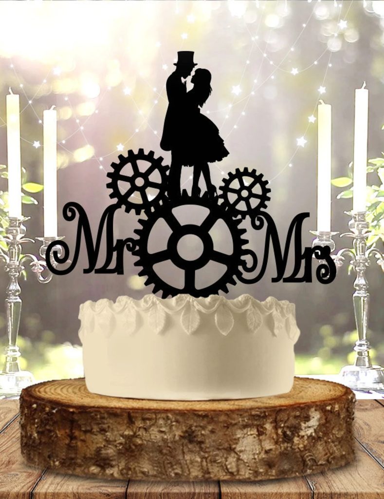 Steampunk Chic Wedding Cake Topper