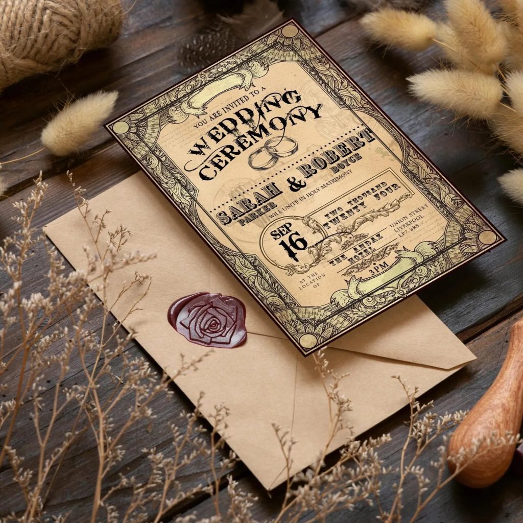 Steampunk Chic Wedding Invitation Printable