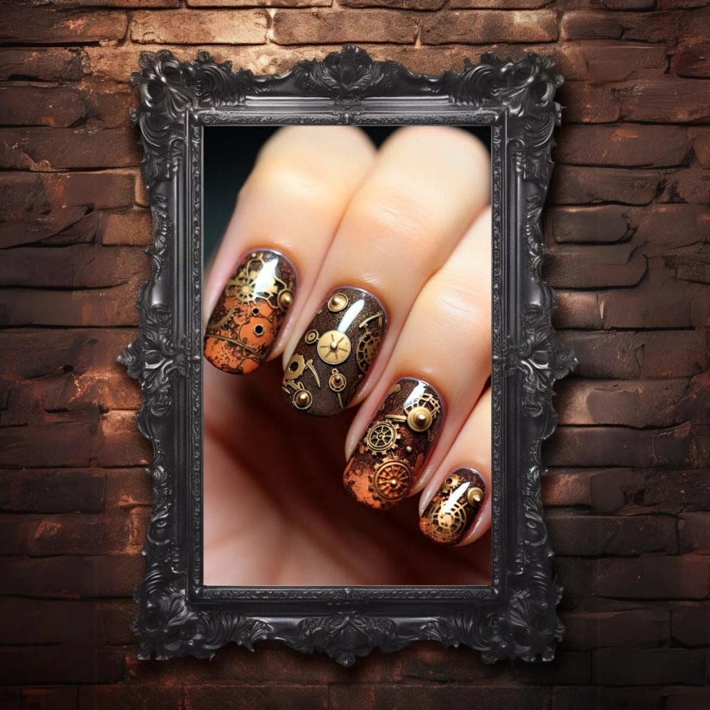 Steampunk Nail Art Template