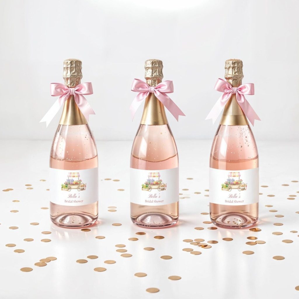 Fresh Off The Market Bridal Shower Champagne Bottle Label