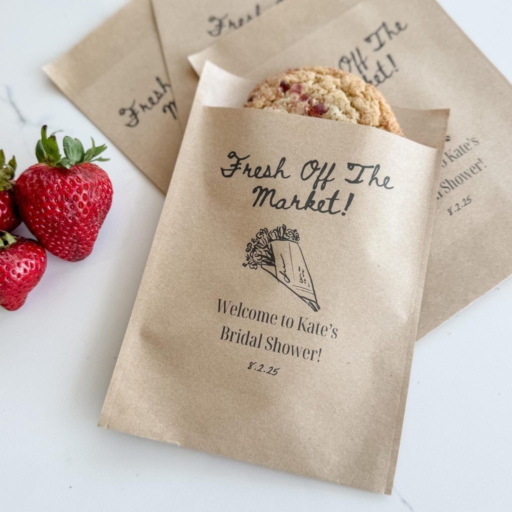 Fresh Off The Market Bridal Shower Favor Bags