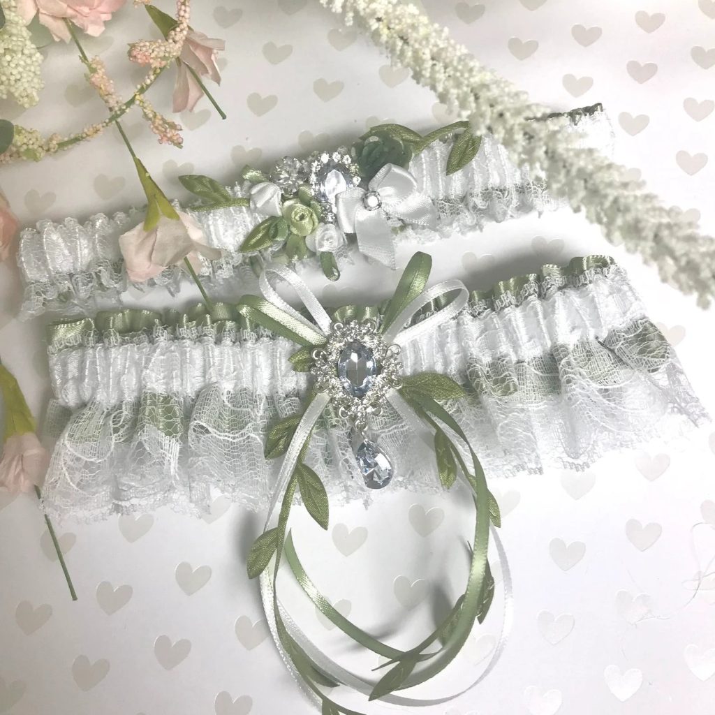 Sage Green Bridal Garter Set
