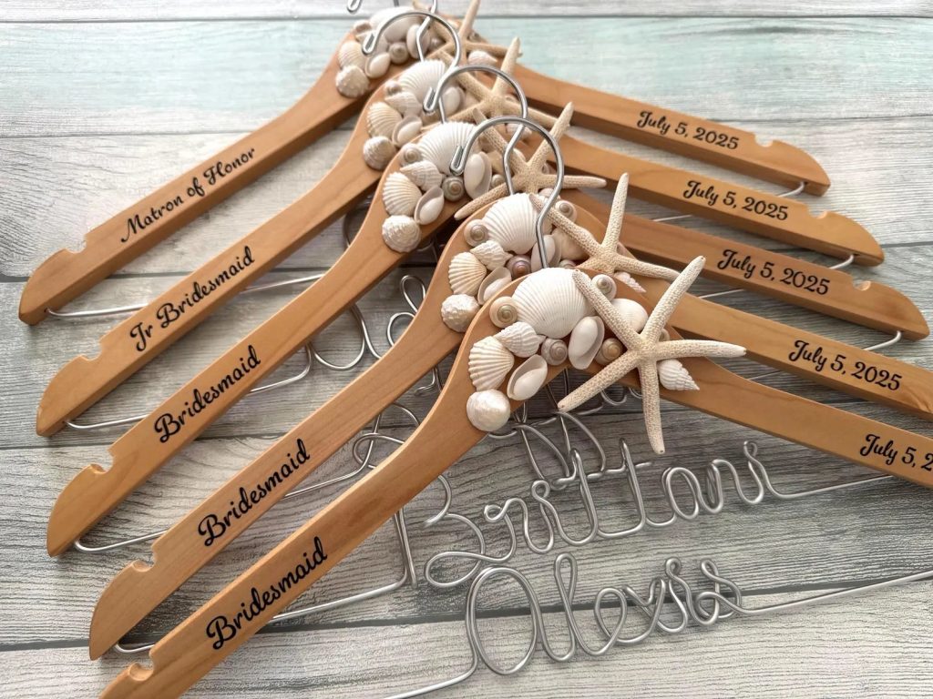 Seaside Wedding Bridal Hangers