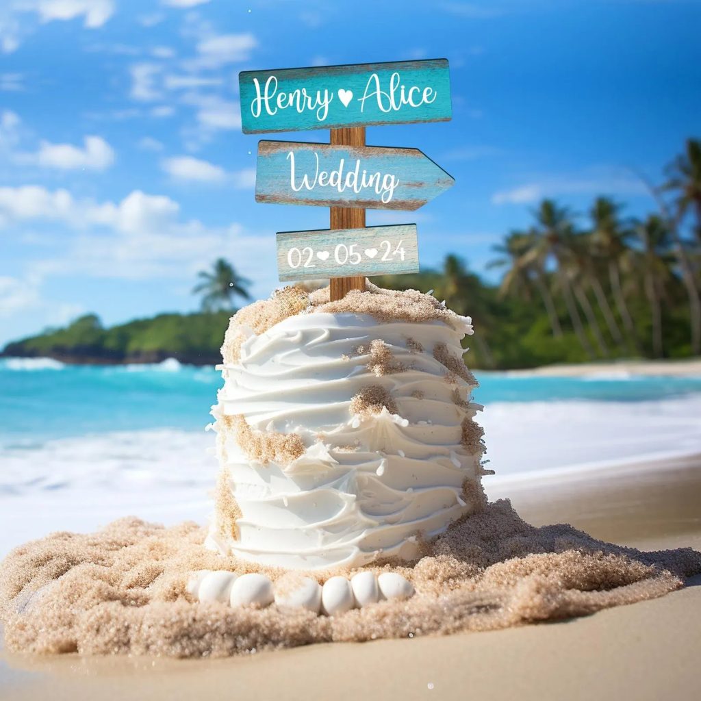 Seaside Wedding Cake Topper
