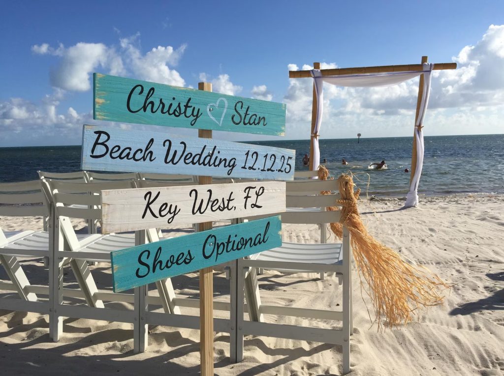Beach Wedding Directional Sign