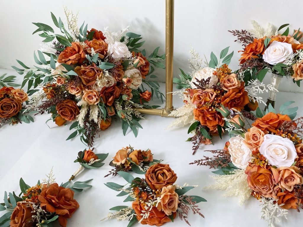 Terracotta and Sage Green Bridal Bouquet