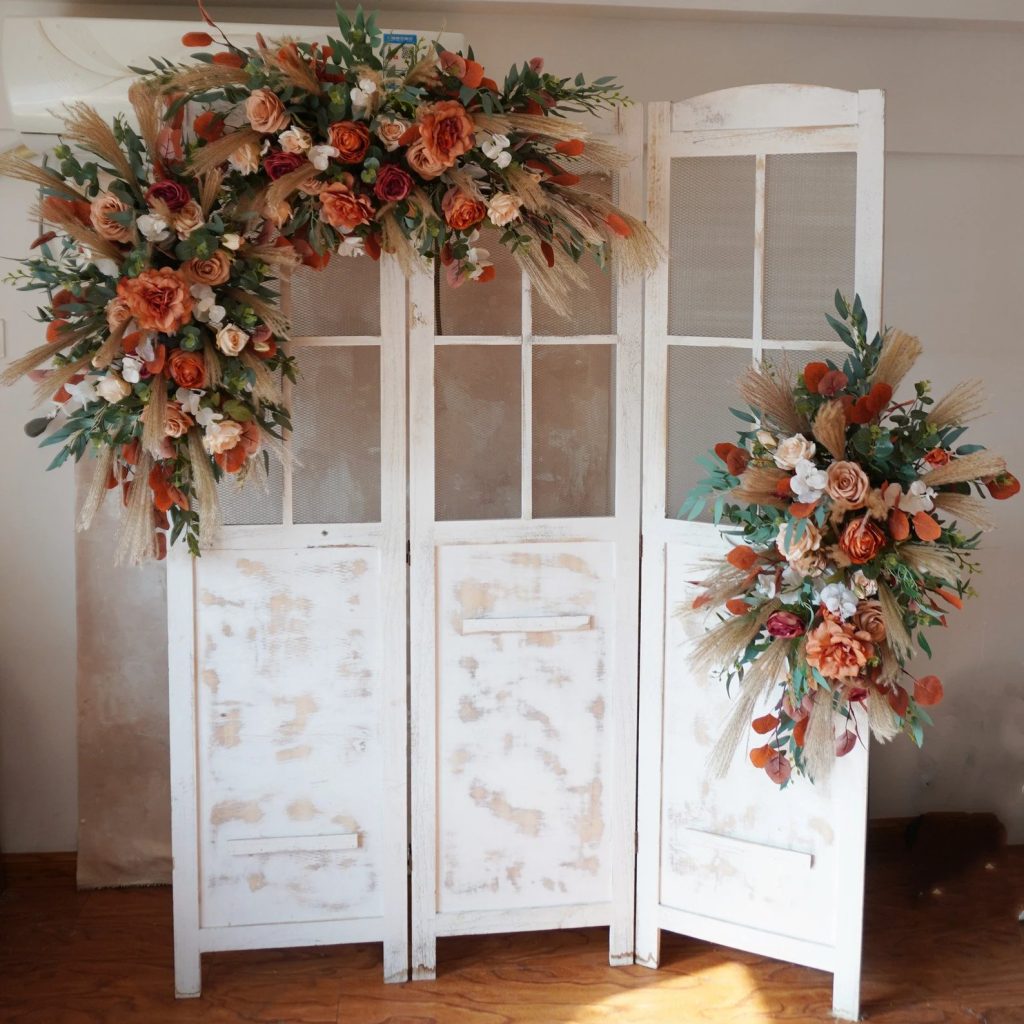 Burnt Orange Tone Arch Flower Arrangement