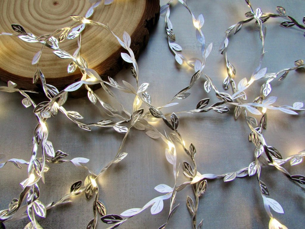Winter Wedding Silver Leaf Fairy Lights