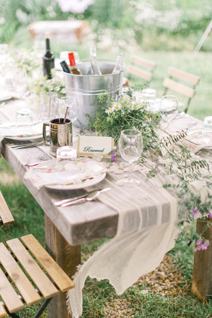 Boho-Romantic Wedding Gauze Table Runner
