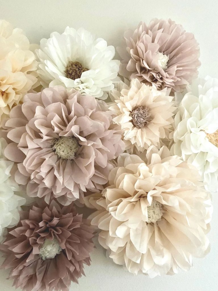 Bohemian-Romantic Tissue Paper Flowers Wedding Decor