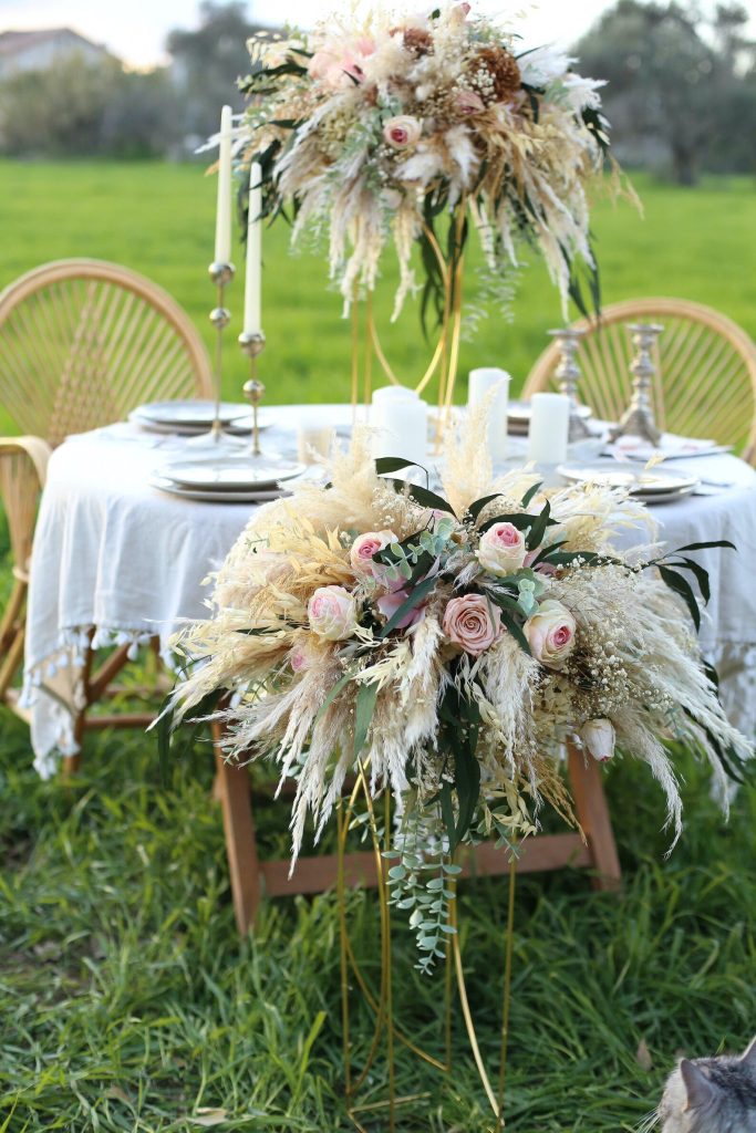 Bohemian-Romantic Flower Centerpiece