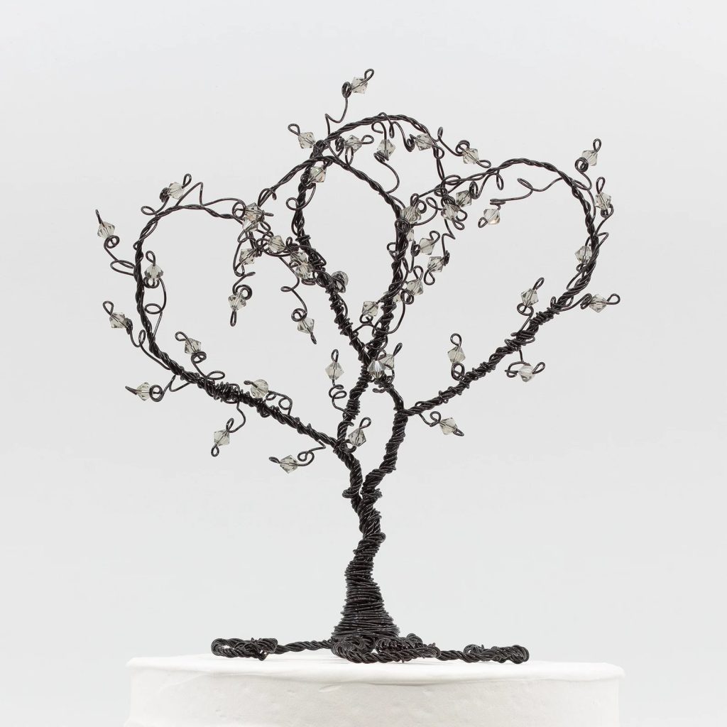 Custom Wire Sculpture Wedding Cake Topper