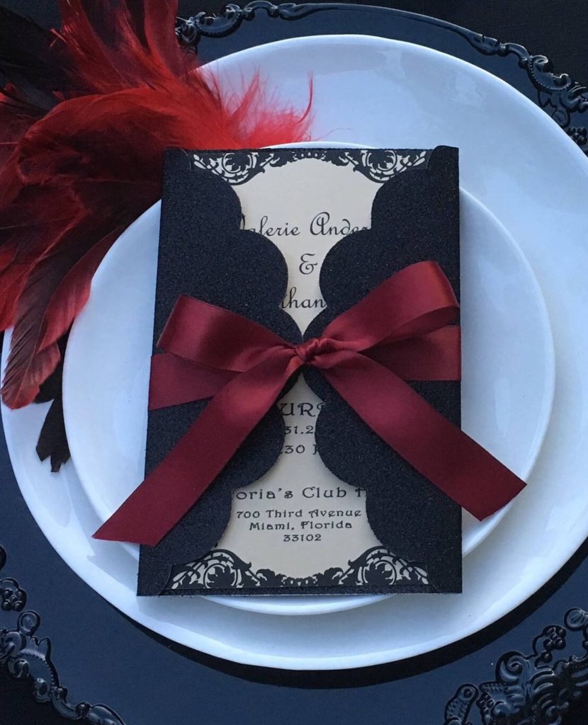 Dark Romantic Weding Invitation