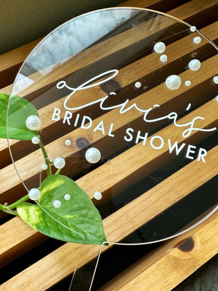 Bridal Shower Cake Topper with Pearls