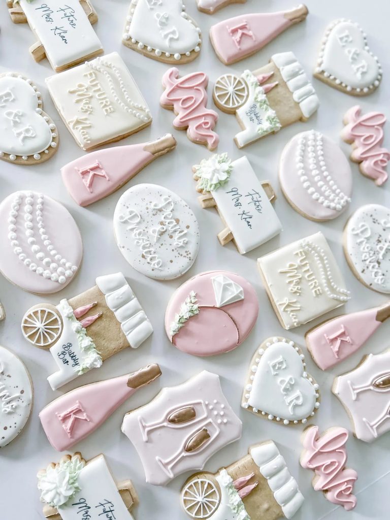 Pearls & Prosecco Bridal Shower Cookies