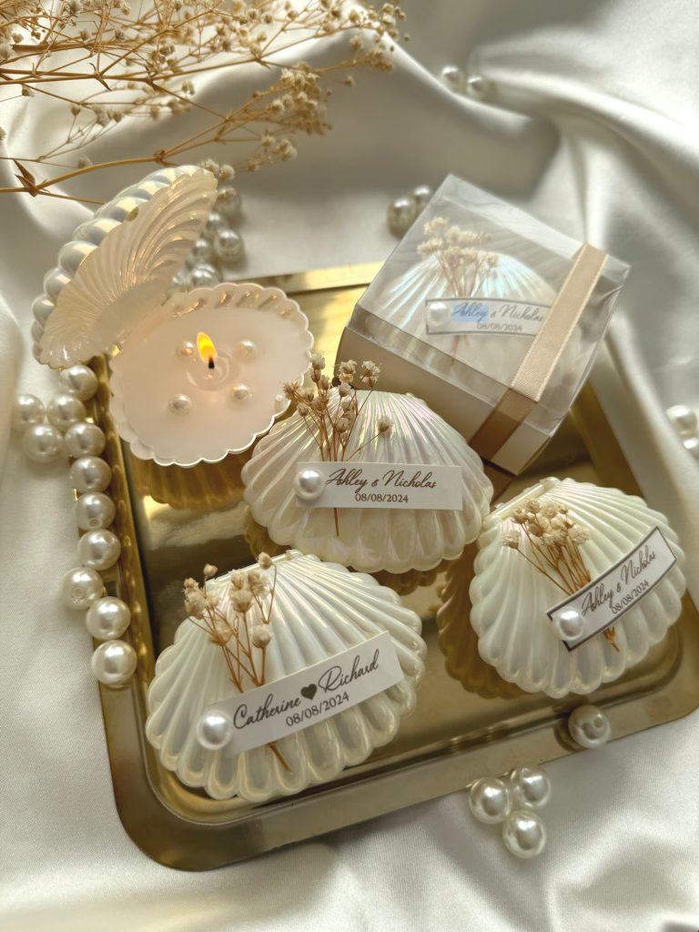 Pearl & Seashell Candle Favors