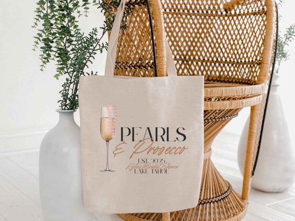 Pearls & Prosecco Bridal Shower Tote Bag