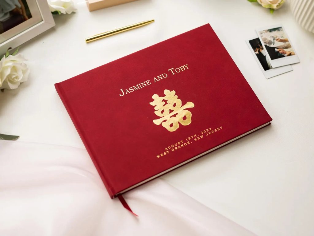 Red Chinese Wedding Guest Book