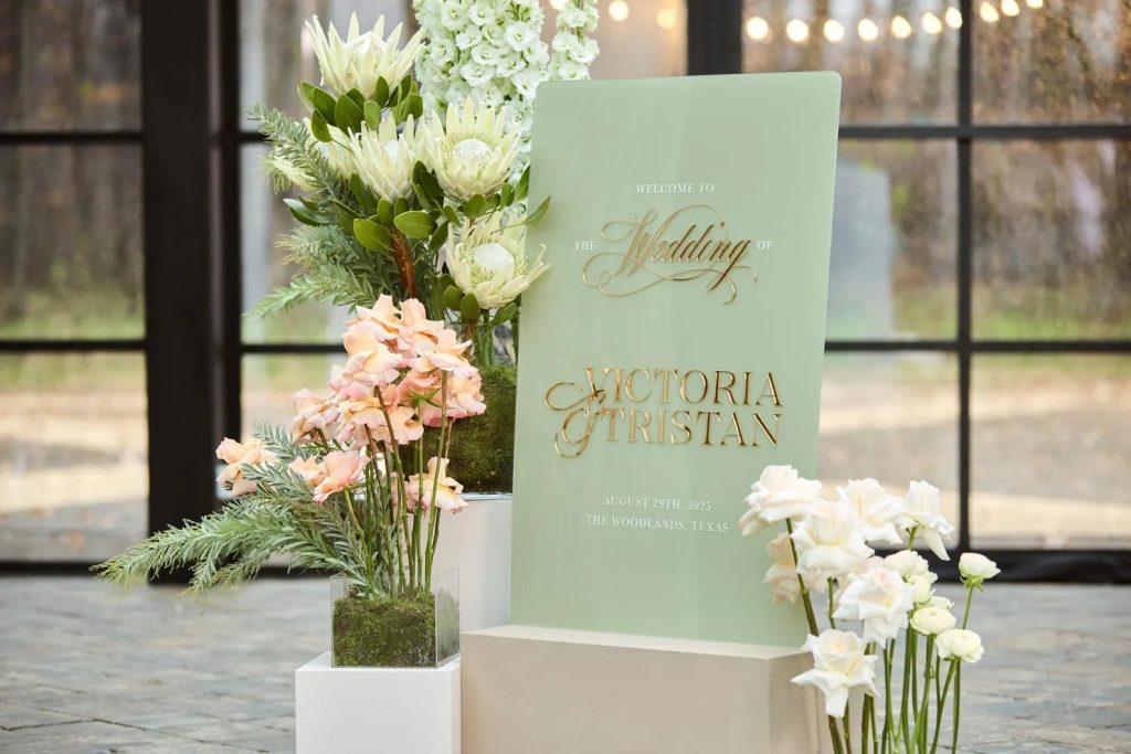 Sage Green Arylic Wedding Welcome Sign