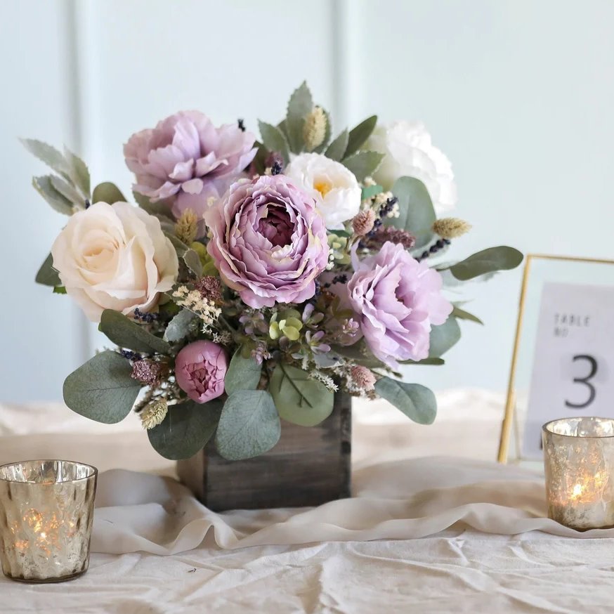Lavender Silk Flower Centerpiece