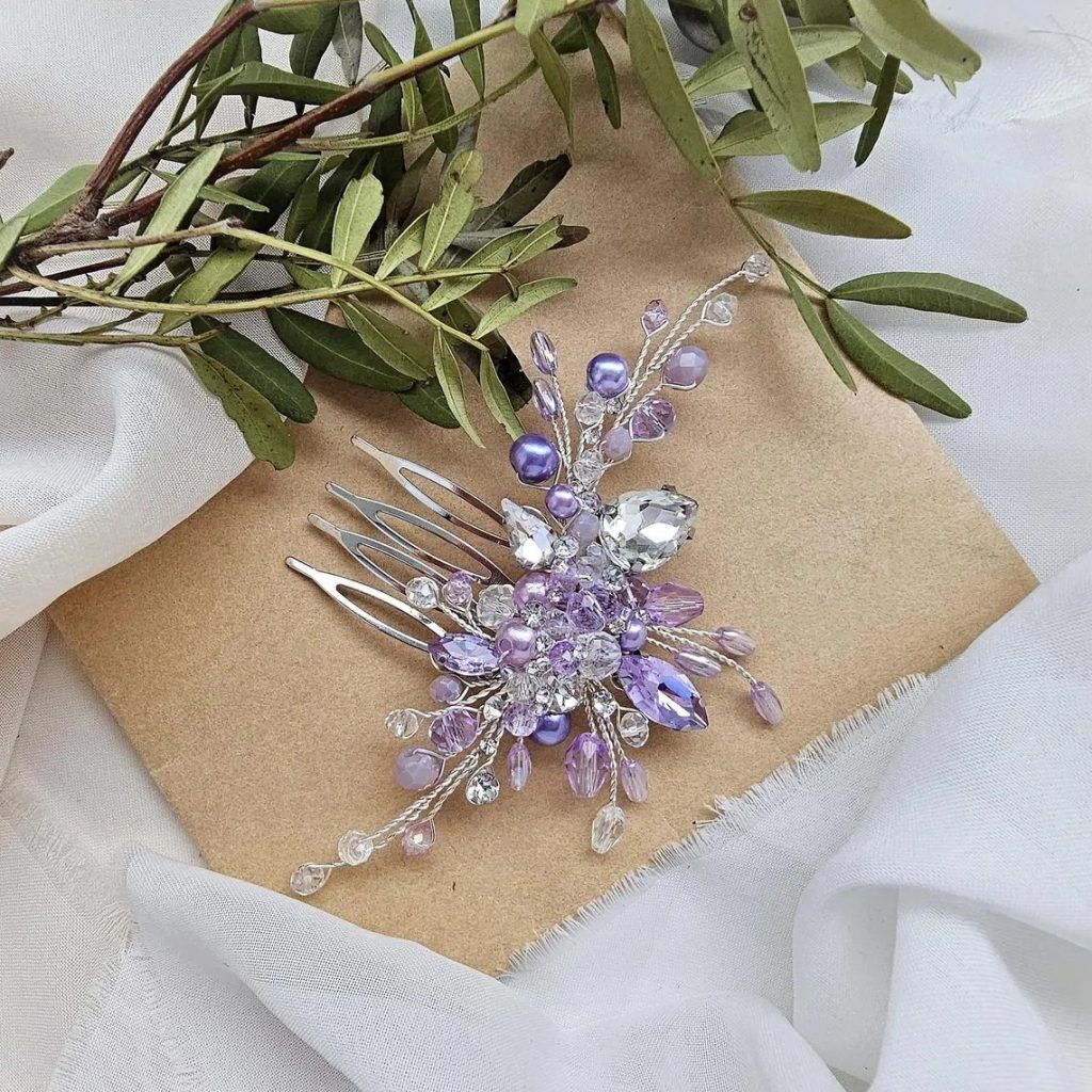 Lilac Hair Pin Bridal Jewelry