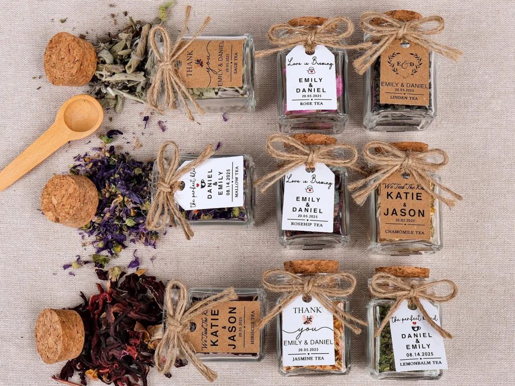 Loose Tea Leaf Wedding Favor Jars