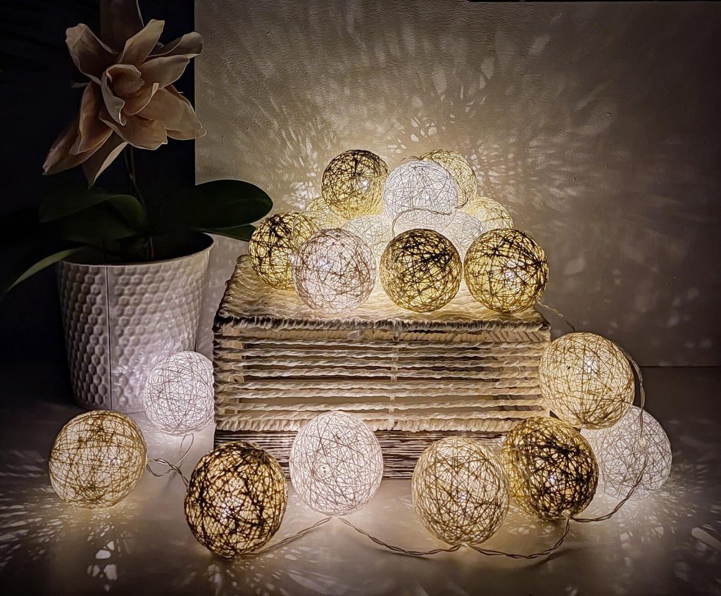 Cotton Ball Fairy Lights
