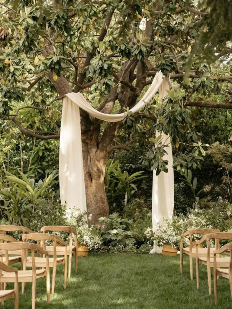 Meadow Wedding Romance Linen Arch Draping