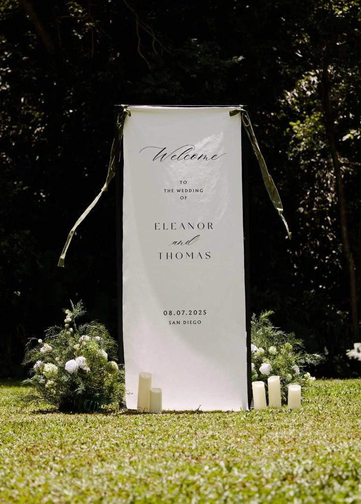Custom Wedding Fabric Welcome Sign