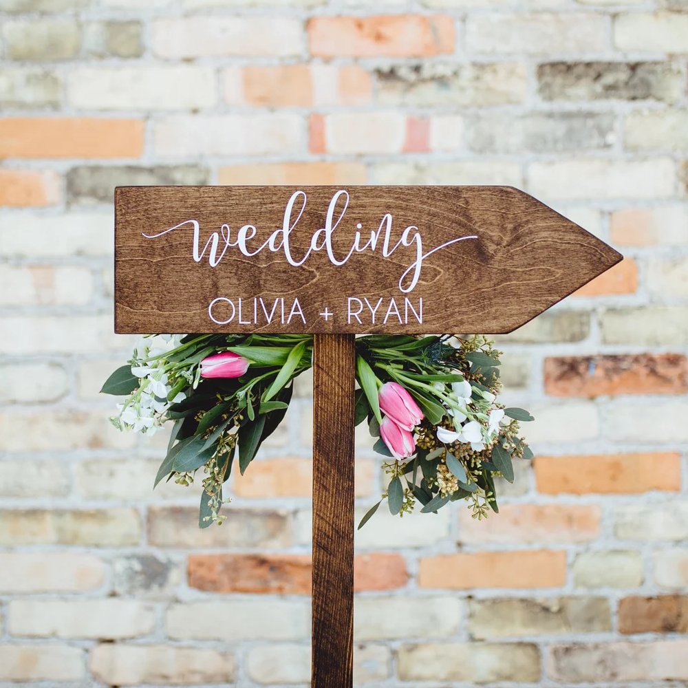Meadow Wedding Romance - Rustic Wedding Wooden Sign