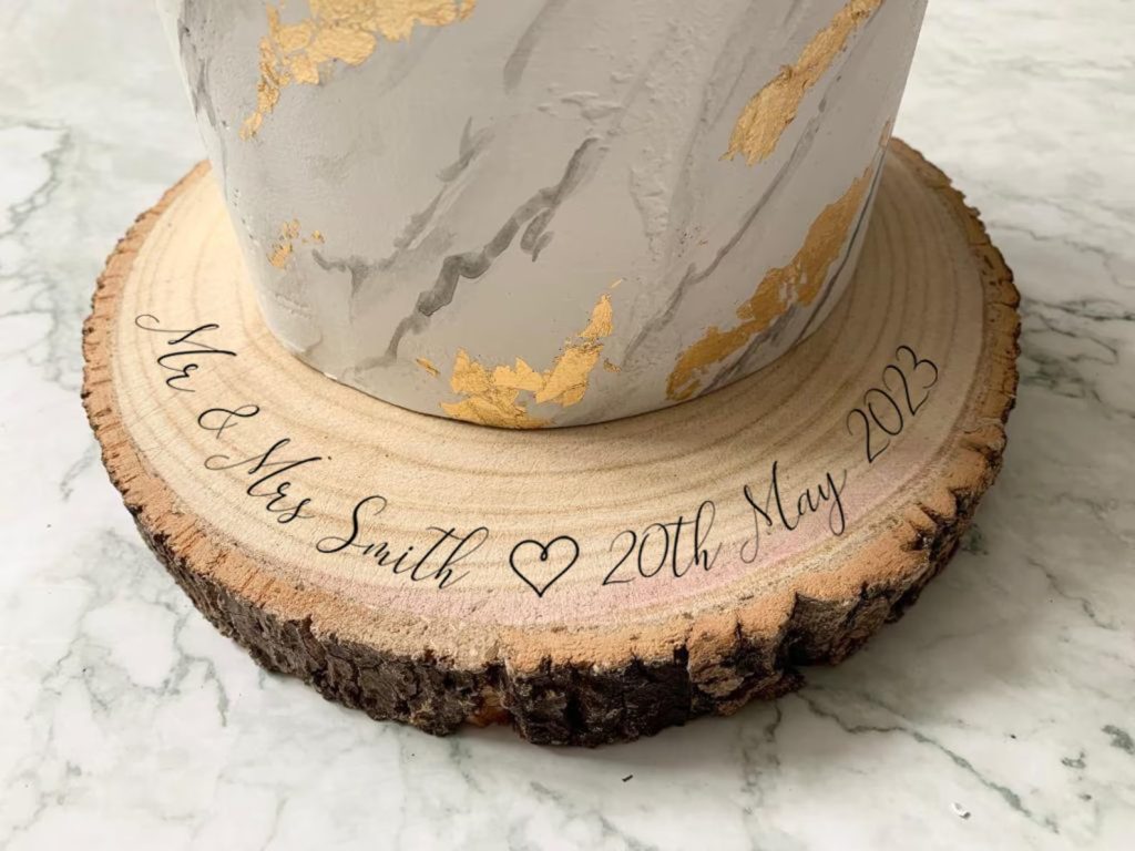Wood Slice Wedding Cake Board