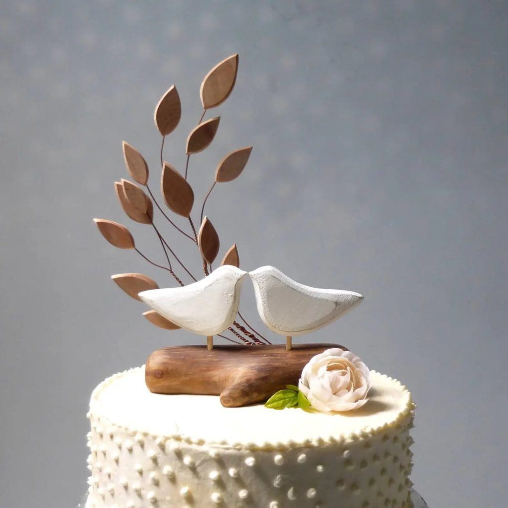 Wooden Wedding Cake Topper