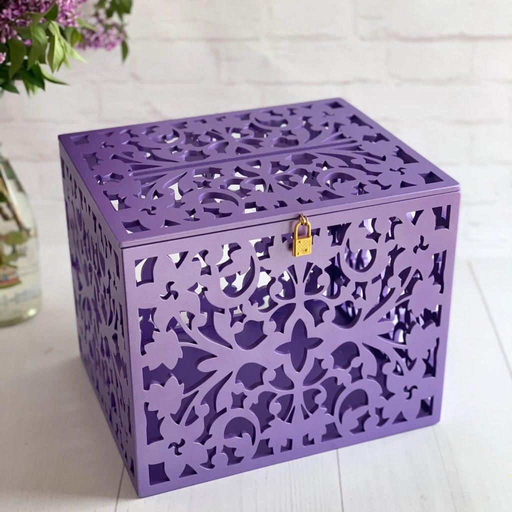 Purple Wedding Card Box