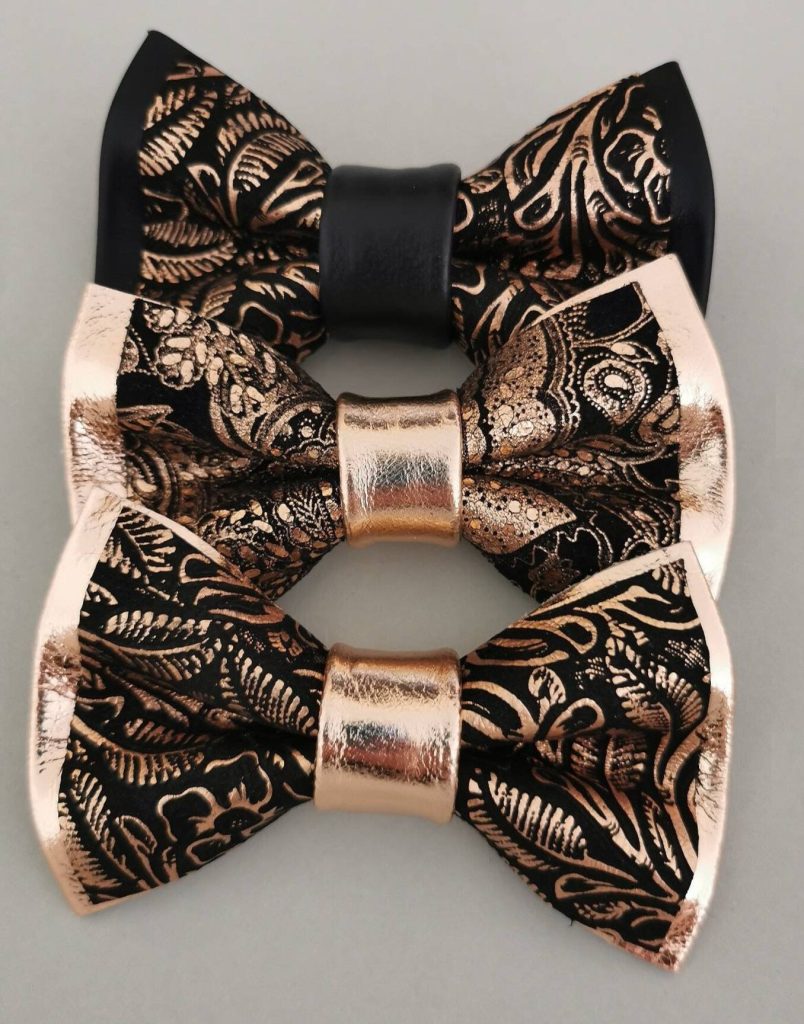 Black & Rose Gold Bow Ties