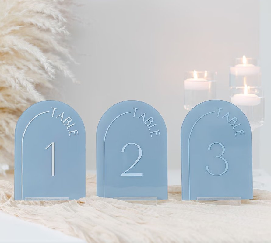 Dusty Blue Acrylic Table Numbers