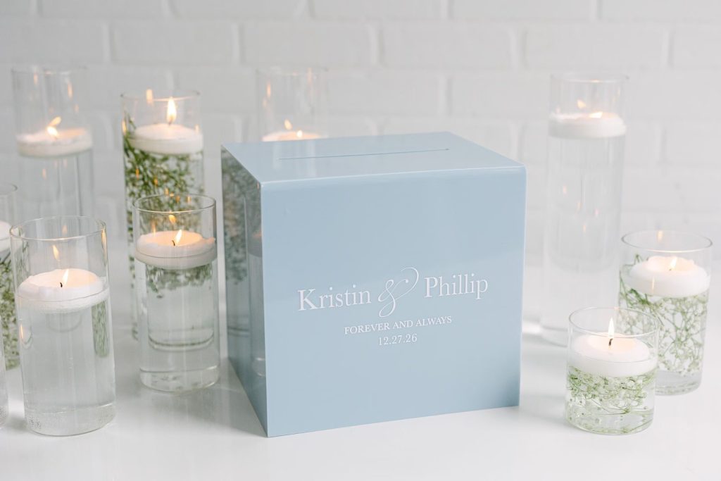 Dusty Blue Wedding Card Box