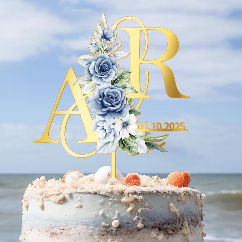 Personalized Acrylic Wedding Cake Topper