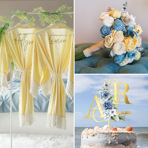 Dusty Blue & Yellow Wedding