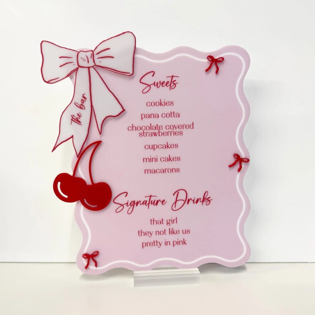 Bridal Shower Bar Menu