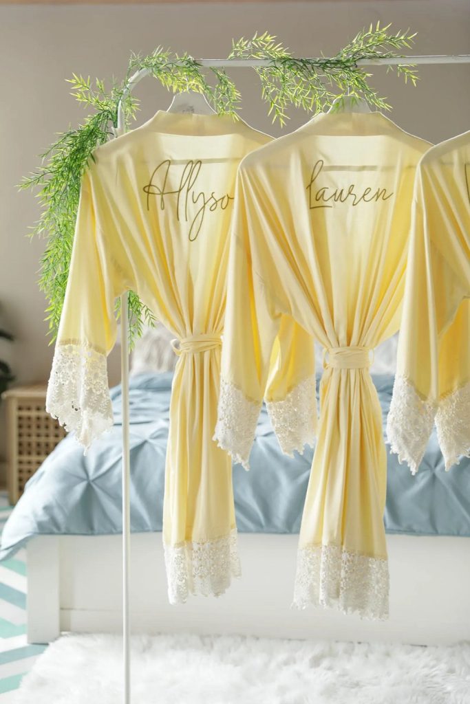 Yellow Personalized Bridesmaid Robes