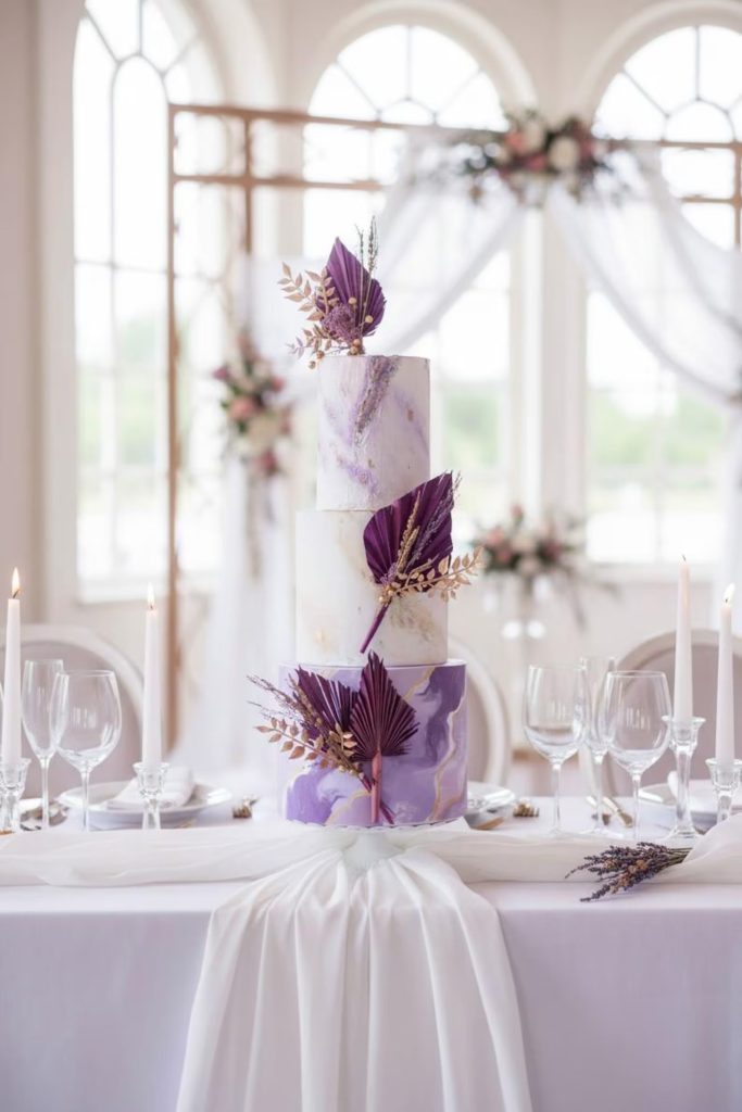 Lavender & Plum Wedding Cake Topper