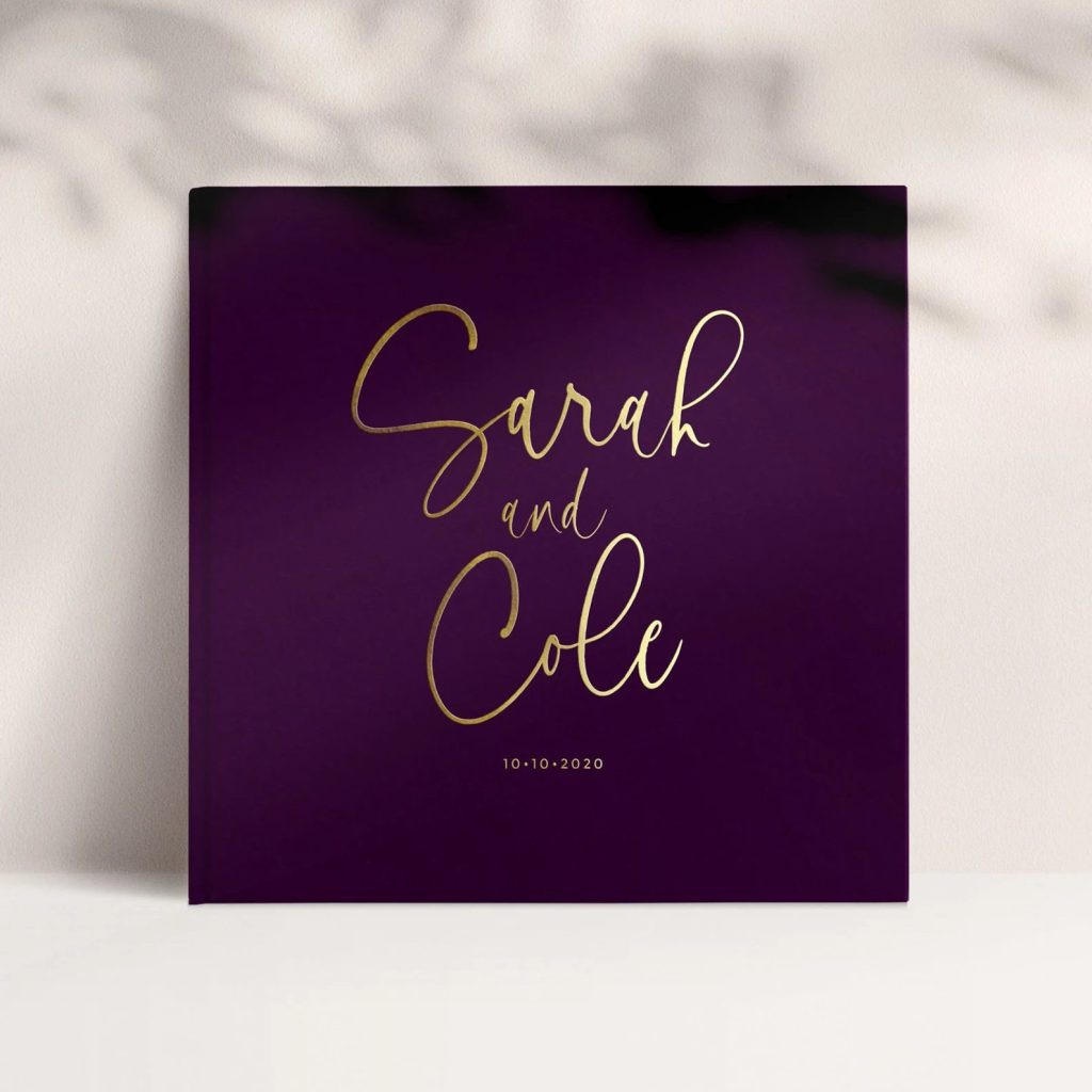 Plum Wedding Guest Book