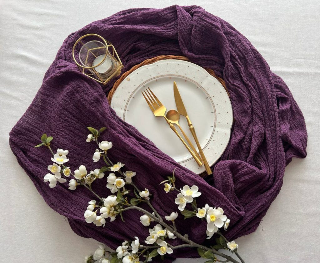Plum Wedding Table Runner