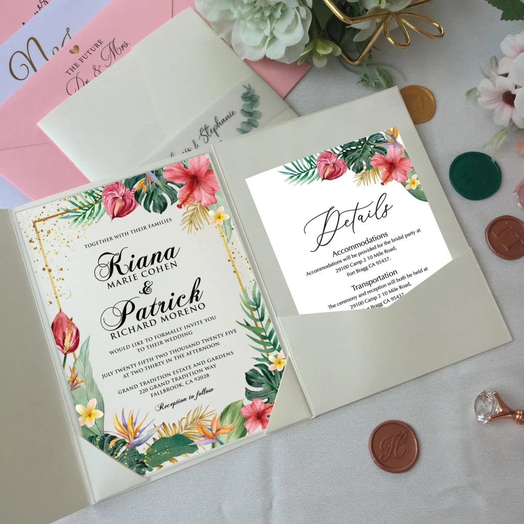 Tropical Acrylic Wedding Invitation