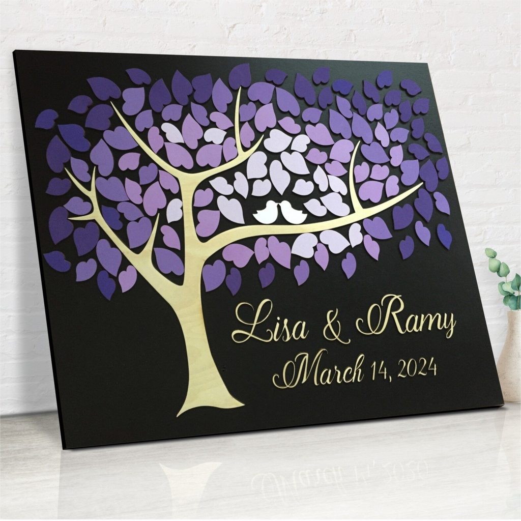 Wood Heart Tree Wedding Guest Book
