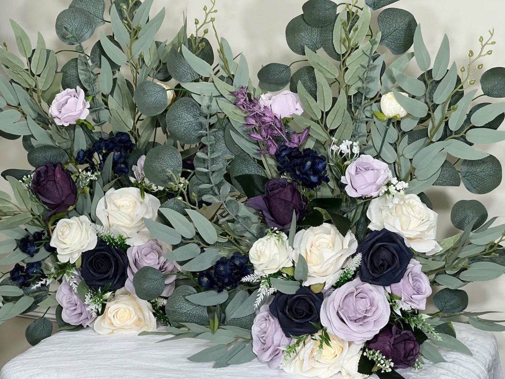 Lavender & Navy Wedding Aisle Flower Marker